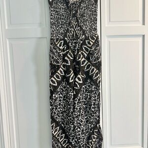 Free People Black and White Patterned Jumpsuit
